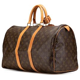 Louis Vuitton-Louis Vuitton Brown Monogram Keepall 45-Brown