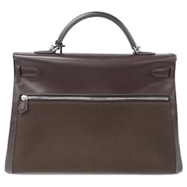 Hermès-Hermes Kelly Raki 40cm Handbag-Brown
