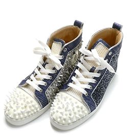 Sneakers alte con punte e strass Christian Louboutin Blu