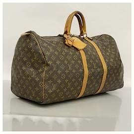 Louis Vuitton-Louis Vuitton Monogram Keepall 55 Boston Bag-Brown