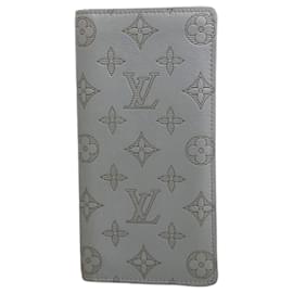 Louis Vuitton-Louis Vuitton Long Wallet Monogram Shadow Portefeuille Brazza-Brown