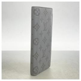 Louis Vuitton-Louis Vuitton Long Wallet Monogram Shadow Portefeuille Brazza-Brown