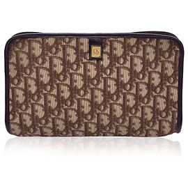 Vintage Stoff Clutch Tasche Dior Diorissimo Braun