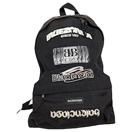 Balenciaga-Sac à dos Explorer Balenciaga avec patchs en polyamide noir-Noir