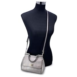Dolce & Gabbana-Dolce & Gabbana Leather Handbag Sicily-Grey