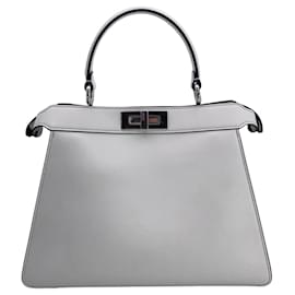 Fendi-Sac à main en cuir Fendi Peekaboo IseeU-Blanc