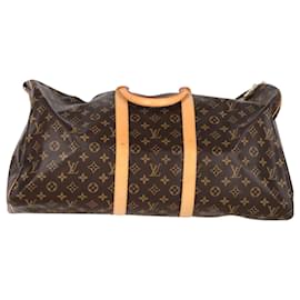 Louis Vuitton-Louis Vuitton Keepall Bandoulière 50 Bag in Brown Canvas-Brown