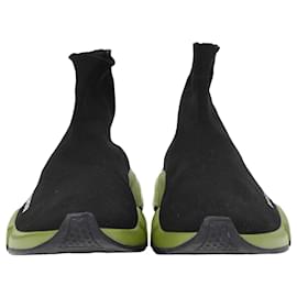 Balenciaga-Balenciaga Speed Clear Sole Sneakers in Black and Red Polyester-Black
