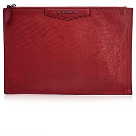 Givenchy Leather Clutch Bag Antigona Red