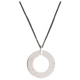 Dinh Van Colar Cible em ouro branco 18K Prata Metálico
