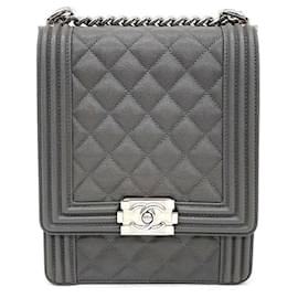 Chanel-Chanel Caviar Boy Flap Bag As0130 -Grey