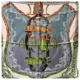 Hermès-Hermes Vintage Silk Scarf Brides de Cour-Yellow