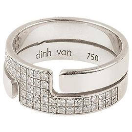 Dinh Van Siebziger Jahre Ring aus 18K Weißgold Silber Metallisch