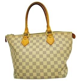 Louis Vuitton-Bolsa Louis Vuitton Damier Azur Saleya PM N51186-Branco