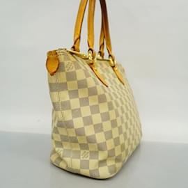 Louis Vuitton-Bolsa Louis Vuitton Damier Azur Saleya PM N51186-Branco