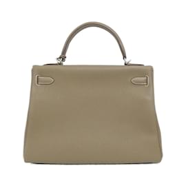 Hermès-Sac à main Hermes Kelly 32 cm en gris Etoupe-Taupe