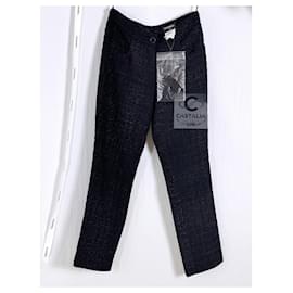 Chanel-New Runway Tweed Trousers-Dark purple