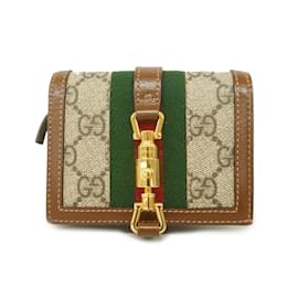 Gucci-Gucci Wallet GG Supreme Sherry Line Jackie 645536-Brown