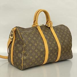Louis Vuitton-Louis Vuitton Monogram Keepall Bandouliere 45-Brown