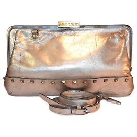 Bolsa de mão Ermanno Scervino em couro prateado Prata