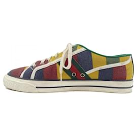 Gucci-Tênis Gucci em verde, vermelho e amarelo-Vermelho,Verde,Amarelo
