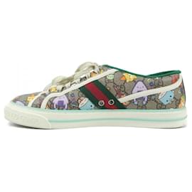 Gucci-Tênis Gucci bege e verde-Bege,Verde
