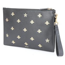 Gucci-Gucci 495066 Beast Leather Second Bag-Black