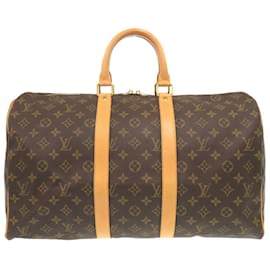 Louis Vuitton-Louis Vuitton Keepall 45 Monogram Boston Bag-Brown,Monogram