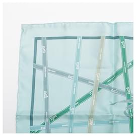 Hermès-Hermes Carre 45 Bordeaux Ribbon Scarf-Light blue