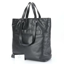 Prada-Prada Black Leather Shoulder Bag-Black