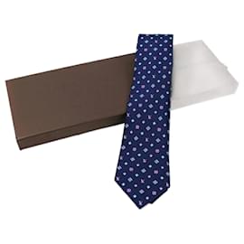 Louis Vuitton-Louis Vuitton Navy Silk Cravat-Navy blue