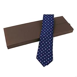 Louis Vuitton-Louis Vuitton Navy Silk Cravat-Navy blue