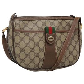 Borsa a spalla GUCCI GG Supreme Web Sherry Line PVC Beige Rosso 89 02 032 Auth BA465 Rosso Beige