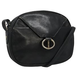 Bolsa de Ombro Christian Dior em Couro Azul Marinho Dourado Auth bs23532 Dourado Azul marinho