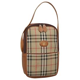 Autre Marque-Burberrys Nova Check Blue Label Shoulder Bag Canvas Beige Auth ti2830-Beige