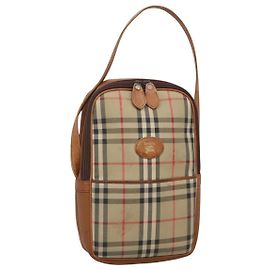 Autre Marque Sac à épaule Burberrys Nova Check Blue Label en toile beige Auth ti2830 Beige