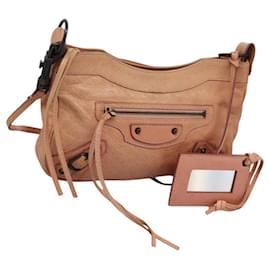 Balenciaga-BALENCIAGA The Hip Shoulder Bag Leather Pink 242803 Auth am7896-Pink