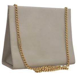 Bolsa de ombro com corrente Salvatore Ferragamo em couro bege dourado Auth th5704 Bege Dourado