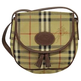 Autre Marque-Burberrys Nova Check Shoulder Bag PVC Leather Beige Auth EC421-Beige