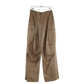Salvatore Ferragamo-Straight leather pants-Brown
