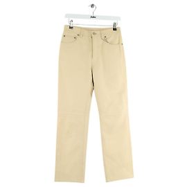 Acne Gerade Lederhosen Beige