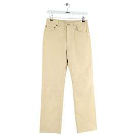 Acne-Straight leather pants-Beige