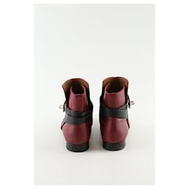 Hermès-Leather boots-Dark red