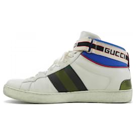 Gucci-Gucci Green, Red, and White Sneakers-White,Red,Green