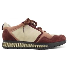 Gucci-Gucci Beige and Red Sneakers-Red,Beige