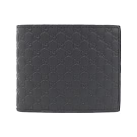 Gucci-Gucci MicroGuccissima Black Bi-Fold Wallet-Black