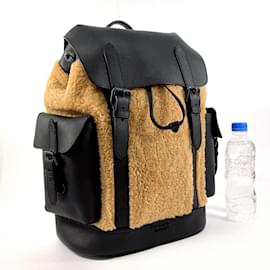 Coach-COACH Hudson Leather Backpack-Brown,Black