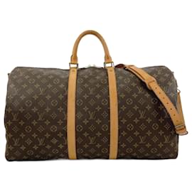 Louis Vuitton-Louis Vuitton Keepall Bandouliere 55 Boston Bag-Brown