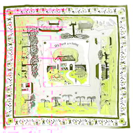 Hermès-Hermes Carré 90 Retour à la Terre Scarf-Pink
