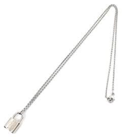 Louis Vuitton-Louis Vuitton Silver Pendant Lockit Necklace-Silvery